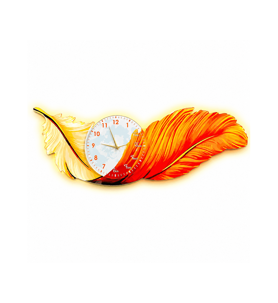 SunFlame ফেদার আর্ট ওয়াল ঘড়ি